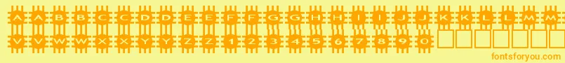 asgrids Font – Orange Fonts on Yellow Background