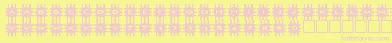 asgrids-fontti – vaaleanpunaiset fontit keltaisella taustalla