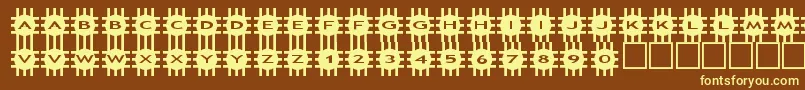 asgrids-fontti – keltaiset fontit ruskealla taustalla