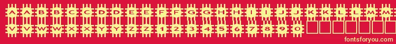 asgrids Font – Yellow Fonts on Red Background