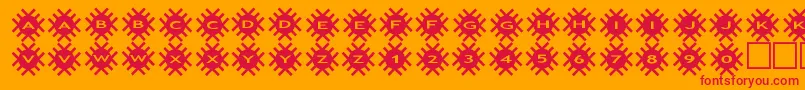 asgrids2 Font – Red Fonts on Orange Background