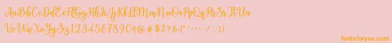 Ashadiya-Schriftart – Orangefarbene Schriften auf rosa Hintergrund