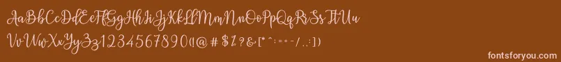 フォントAshadiya – 茶色の背景にピンクのフォント