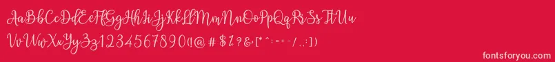 フォントAshadiya – 赤い背景にピンクのフォント