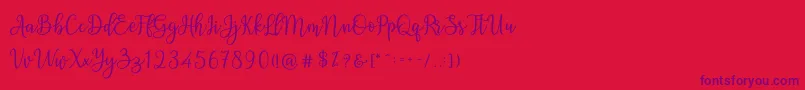 Ashadiya-fontti – violetit fontit punaisella taustalla