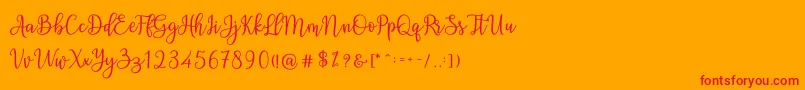 Ashadiya Font – Red Fonts on Orange Background