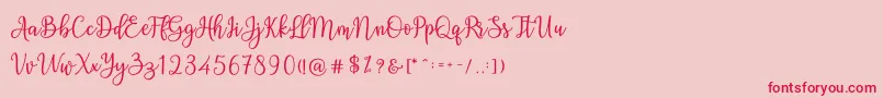 Ashadiya Font – Red Fonts on Pink Background