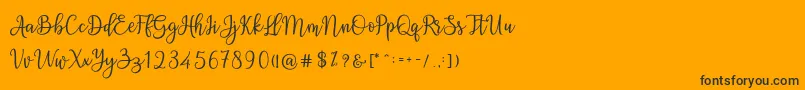 Ashadiya-Schriftart – Schwarze Schriften auf orangefarbenem Hintergrund