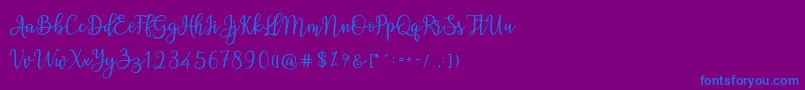 Ashadiya Font – Blue Fonts on Purple Background