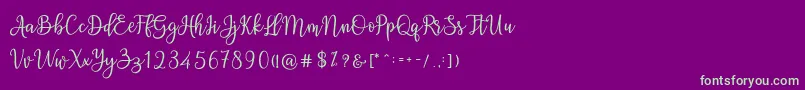 Ashadiya Font – Green Fonts on Purple Background