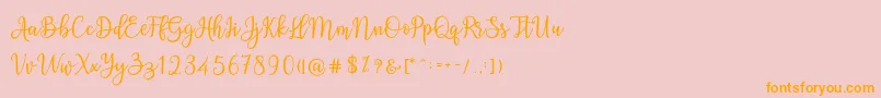 Ashadiya Font – Orange Fonts on Pink Background