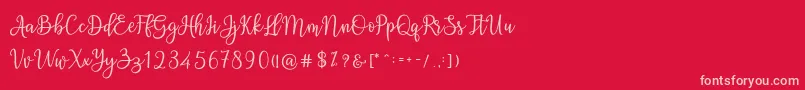 Ashadiya Font – Pink Fonts on Red Background
