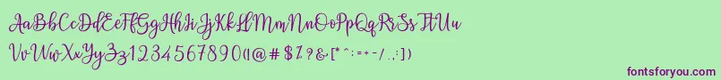 Ashadiya Font – Purple Fonts on Green Background