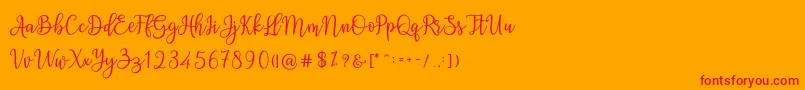 Ashadiya Font – Red Fonts on Orange Background