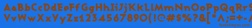 Czcionka ASHBBL   – brązowe czcionki na niebieskim tle