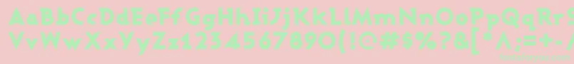 Czcionka ASHBBL   – zielone czcionki na różowym tle