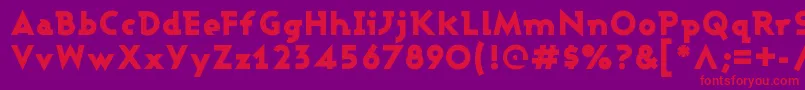フォントASHBBL   – 紫の背景に赤い文字