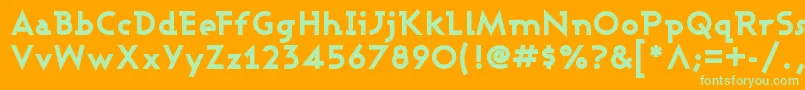 ASHBEB   Font – Green Fonts on Orange Background
