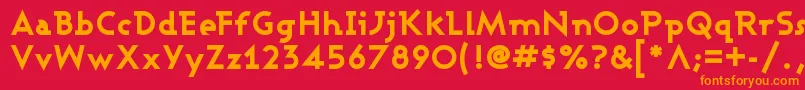 フォントASHBEB   – 赤い背景にオレンジの文字