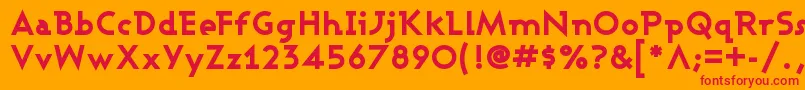 ASHBEB  -Schriftart – Rote Schriften auf orangefarbenem Hintergrund