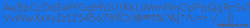 フォントASHBL    – 茶色の文字が青い背景にあります。