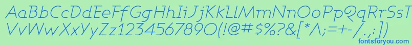 Шрифт ASHBLI   – синие шрифты на зелёном фоне