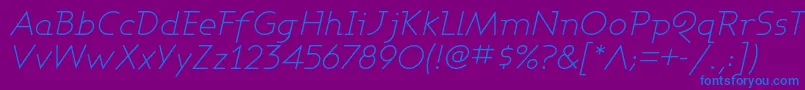 フォントASHBLI   – 紫色の背景に青い文字