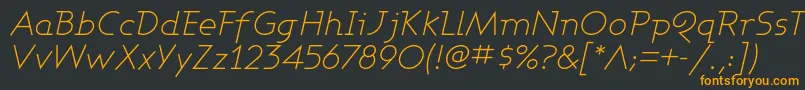 フォントASHBLI   – 黒い背景にオレンジの文字