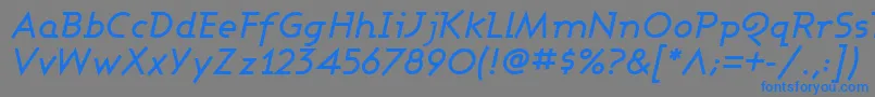 フォントASHBMI   – 灰色の背景に青い文字