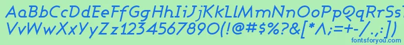 フォントASHBMI   – 青い文字は緑の背景です。