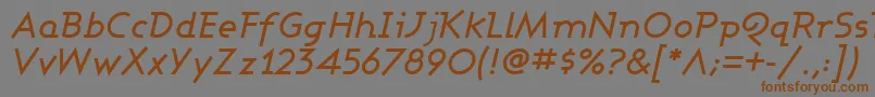 フォントASHBMI   – 茶色の文字が灰色の背景にあります。