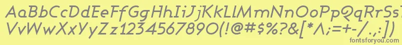 フォントASHBMI   – 黄色の背景に灰色の文字