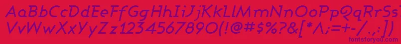 ASHBMI  -Schriftart – Violette Schriften auf rotem Hintergrund