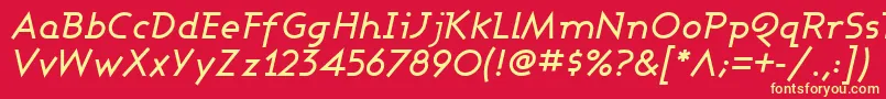 フォントASHBMI   – 黄色の文字、赤い背景