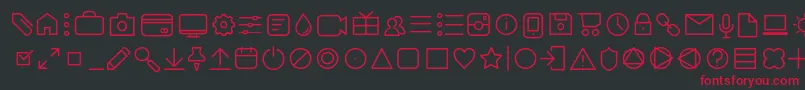 AristotelicaIconsExtralightTrial Font – Red Fonts on Black Background