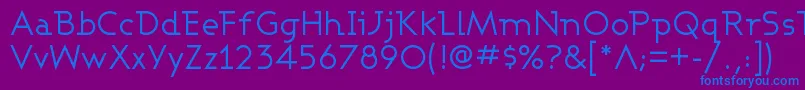 フォントASHBW    – 紫色の背景に青い文字