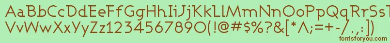 フォントASHBW    – 緑の背景に茶色のフォント