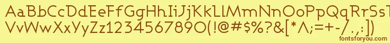 フォントASHBW    – 茶色の文字が黄色の背景にあります。