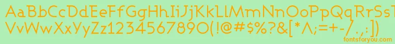 フォントASHBW    – オレンジの文字が緑の背景にあります。