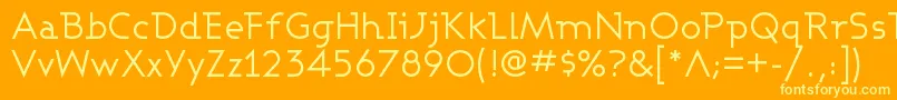 フォントASHBW    – オレンジの背景に黄色の文字