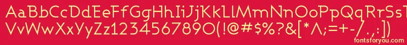 フォントASHBW    – 黄色の文字、赤い背景