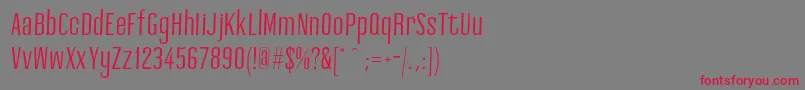 フォントAshemark regular – 赤い文字の灰色の背景