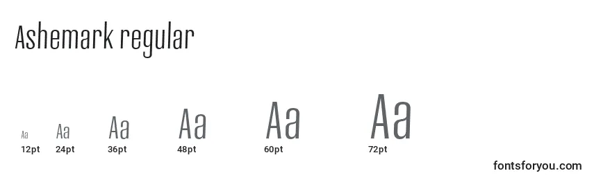 Размеры шрифта Ashemark regular