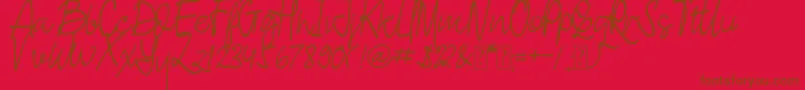 Ashley Pages Font – Brown Fonts on Red Background