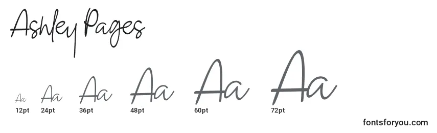 Ashley Pages Font Sizes