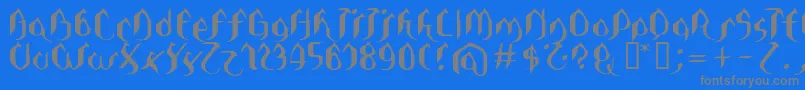 フォントasie – 青い背景に灰色の文字