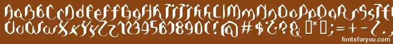 フォントasie – 茶色の背景に白い文字