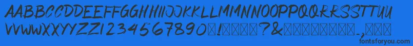 AsimoneBrush Font – Black Fonts on Blue Background