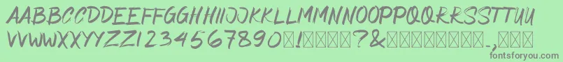 AsimoneBrush Font – Gray Fonts on Green Background