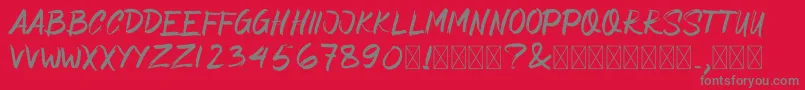 AsimoneBrush Font – Gray Fonts on Red Background